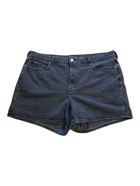 Old Navy Faded Black OG Straight High Rise Denim Jean Shorts 4.5" Inseam
